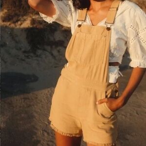 Anthropologie Tan Short Jumpsuit